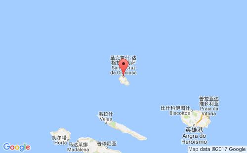 大西洋群島港口圣克魯斯santa cruz da graciosa港口地圖