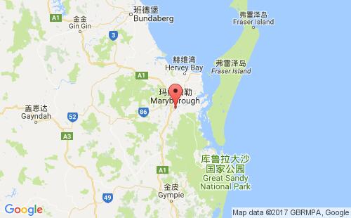 澳大利亞港口馬里伯勒maryborough港口地圖