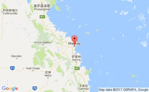 澳大利亞港口麥凱mackay港口地圖