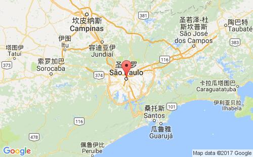 巴西港口圣保羅sao paulo港口地圖