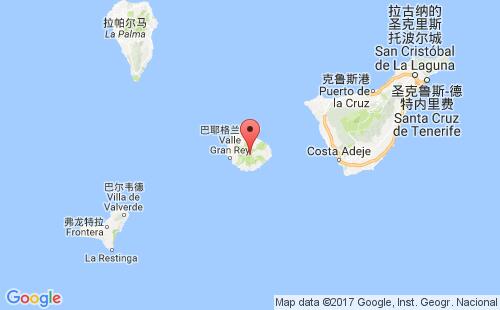 加那利群島港口戈梅拉島la gomera港口地圖