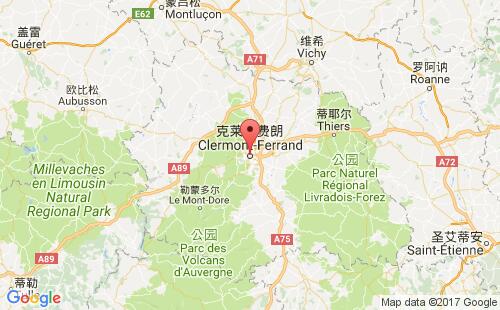 法國港口克萊蒙費朗clermont ferrand港口地圖