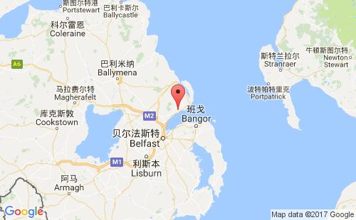 英國港口卡里克弗格斯carrickfergus港口地圖