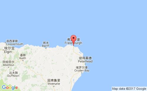 英國港口弗雷澤堡fraserburgh港口地圖