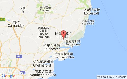 英國港口伊普斯威奇ipswich港口地圖