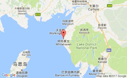 英國港口懷特黑文whitehaven港口地圖