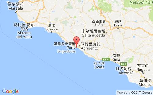 意大利港口恩佩多克萊港porto empedocle港口地圖