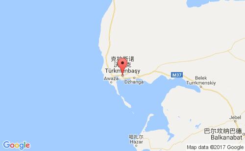 土庫曼斯坦港口土庫曼巴什turkmenbashi港口地圖