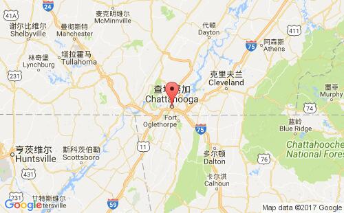 美國(guó)港口查塔努加chattanooga,tn港口地圖