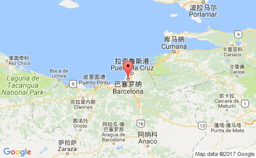 委內(nèi)瑞拉港口巴塞羅那barcelona,ve港口地圖